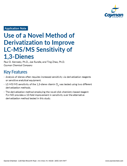 Use of a Novel Method of Derivatization to Improve LC-MS/MS Sensitivity of 1,3-Dienes<br>